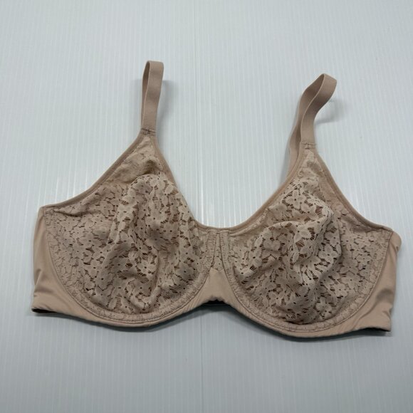 Chantelle Lace Underwire Bra 38D Nude Supportive Full Coverage Unlined Sexy - Picture 2 of 7